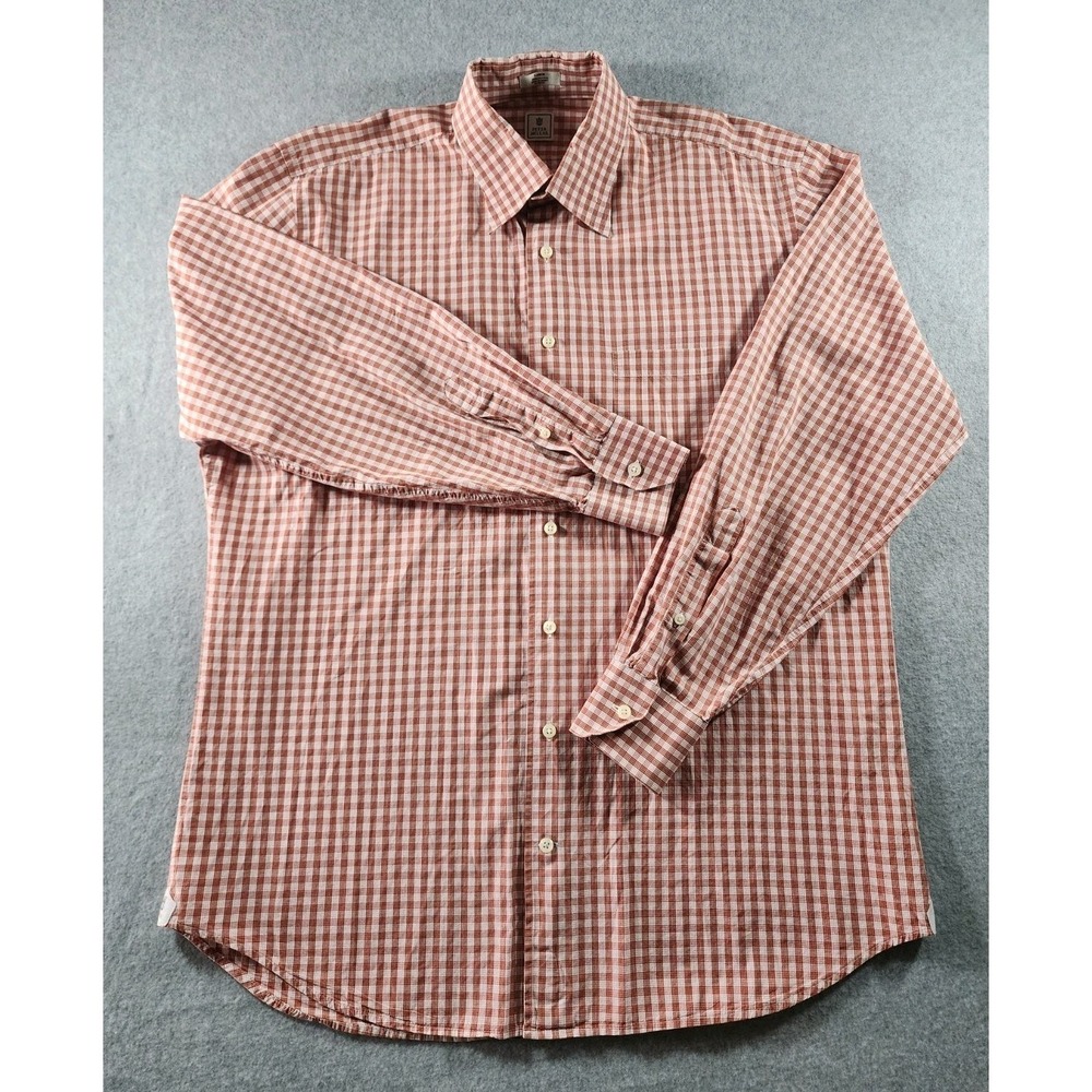 Peter Millar Men's Dress Shirt, Size L, Red Plaid, Long Sleeve, Button Up - Picture 1 of 5